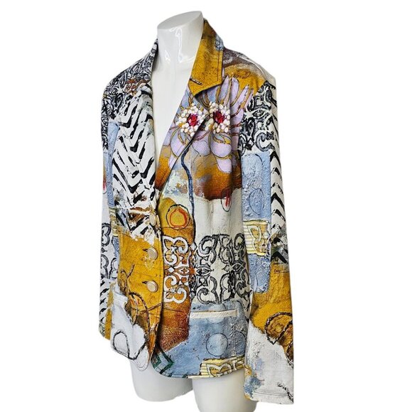 Simply Art by Dolcezza Good Enough Blazer Jacket Size M Art To Wear Stretch - Picture 4 of 8